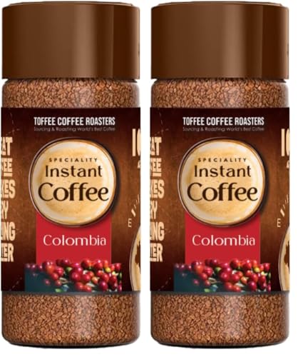 Image of Toffee Coffee Roasters | Colombia Speciality Instant Coffee| As Seen On Shark Tank | 100 gm | 100% Arabica | Ready in Seconds | Microground Technology | Makes 50 Cups (Pack of 2)