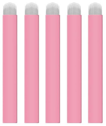 XIAOYU 50 agujas desechables para microblading de cejas, cuchillas de maquillaje de microcuchillas de tatuaje para suministros de maquillaje de
