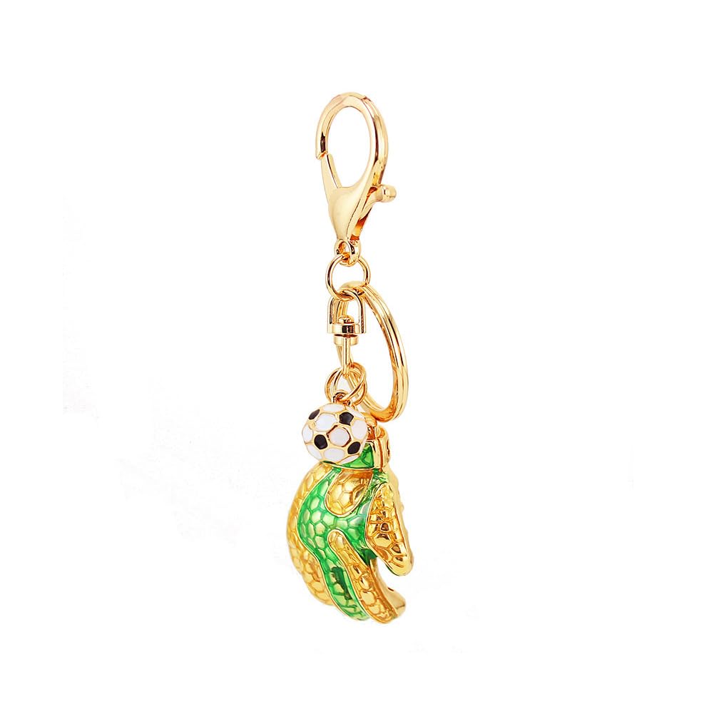 Arfuka Unisex Multicoulor Keyring Football Gloves Keychain Zinc Alloy Key Chain Metal Keyfob Key Ring Gift For Christmas And Birthday