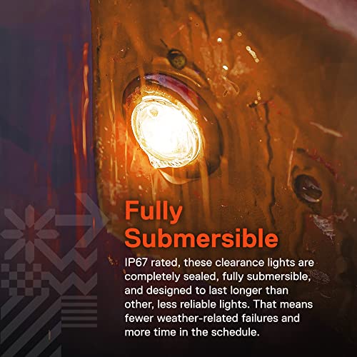 10Pc 3/4" Round Amber Trailer Led Marker Light [3 Wire/Drl & Turn Signal] [Dot Fmvss 108] [Sae P2Pc] [Semi-Spherical Output] [Ip67 Waterproof] Round Marker Lights For Trailer Truck #TOP4