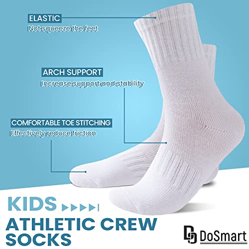 Kids Crew Athletic Socks Boys Girls Classics Cotton School Uniform Childs Sports Breathable Casual Socks 10 Pairs (13-15 Years, 10 Pairs White) #TOP3