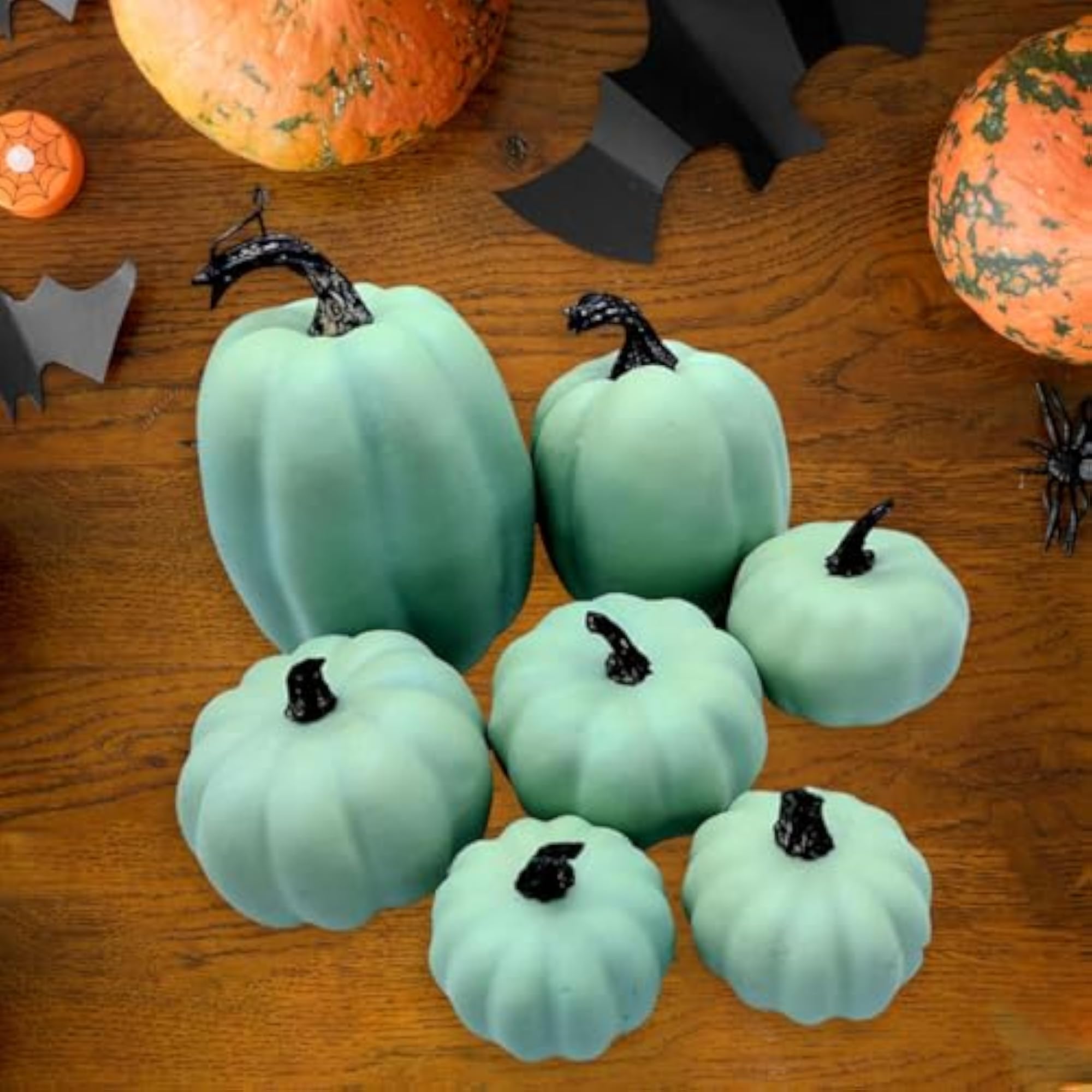 7Pcs Artificial Pumpkins Set Decor for Holiday Party Favors