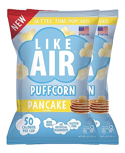 Like Air Puffcorn (Pancake) | 2 4oz Bags | 50 Calories Per Cup | Gluten Free | Nothing Artificial