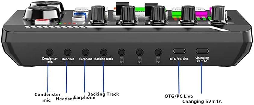 Live Sound Card Audio Mixer,Soundboard,Podcast Audio Interface w/DJ Mixer Effects,Universal Bluetooth Stereo Voice Changer Phone Computer Sound Card for Streaming PC Recording Studio Gaming