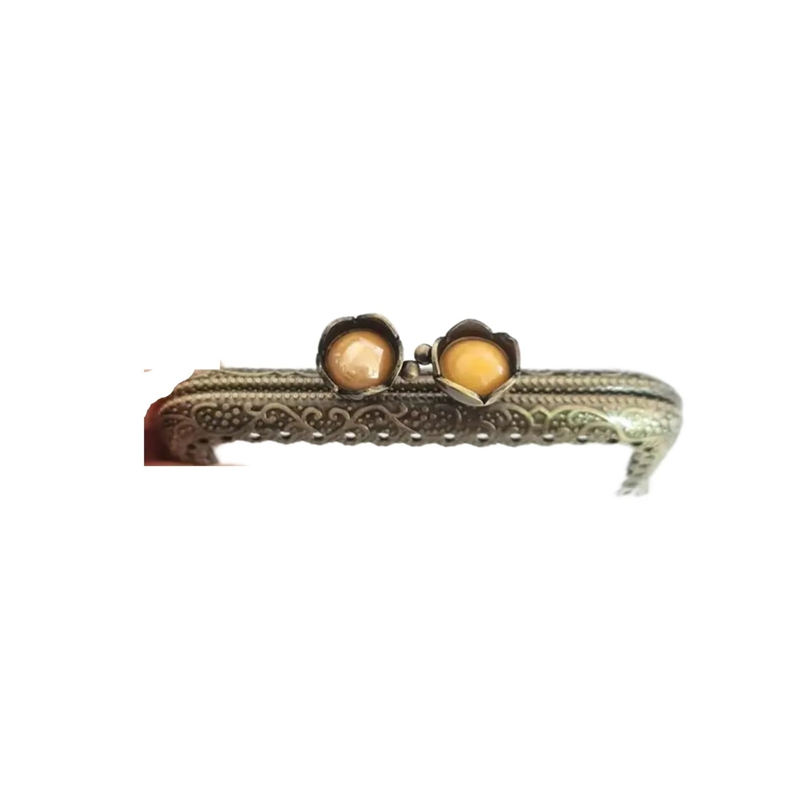 PVUVTNAHW 5pcs Mix Color 8.5cm Lotus Head Metal Purse Frame Bronze Square Lace Kiss Clasp Handle DIY Clutch Bag Accessories(Geel)