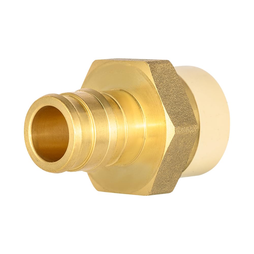 Paquete de 5 adaptadores de expansión de latón EFIELD Pex A x 1/2 pulgada Pex A de 1/2 pulgada solo para conexión de tubería Pex-A, ASTM F1960