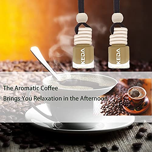 Image of ikeda fragrance Car Air Freshener 4ml Car Scents | 6pcs 45-Days Keep Fragrance | Automotive Hanging Diffuser Bottles | Remove Auto Odor Long-Lasting Fresh Air for Home Deodorize (Coffee, 6pcs)