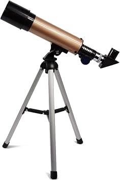 Professional Astronomical Telescope with Tripod Outdoor Monocular Zoom Telescope for Watching Moon Stars Gold