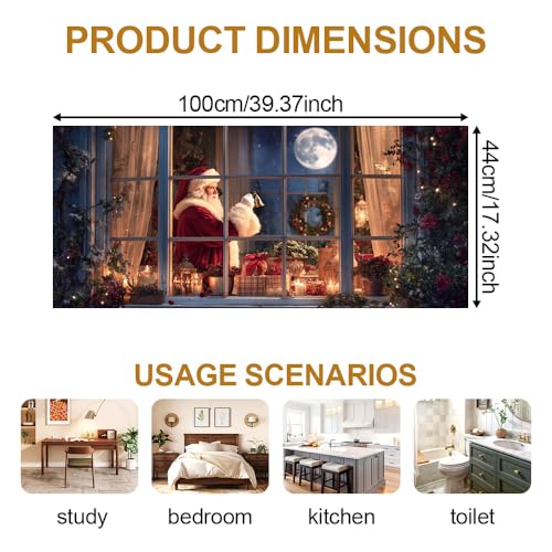 Image of Santa Claus Christmas Night Window Film 39.37x17.32in Cling