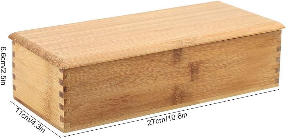 2Pcs Reusable Wooden Chopsticks Box, Portable Storage Box Container Travel Utensil Case Wooden Utensil Case Spoon Container for Home Kitchen