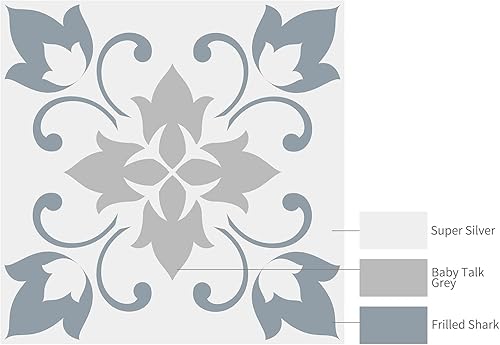 Miniatura 6 de Alwayspon 12 calcomanías de azulejos de pared mate retro florales de transferencia de despegar y pegar, calcomanías de vinilo autoadhesivas para