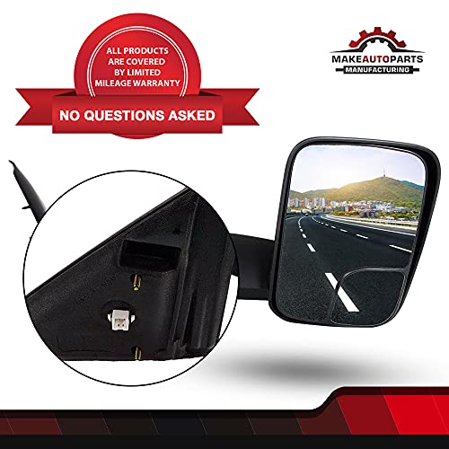 Make Auto Parts Manufacturing Set of 2 Driver and Passenger Side Door Mirrors Textured Black Power Operated Heated Manual Folding For Dodge Ram 1500/2500 / 3500 2002-2009 - CH1320228-CH1321228 - Thumbnail 7