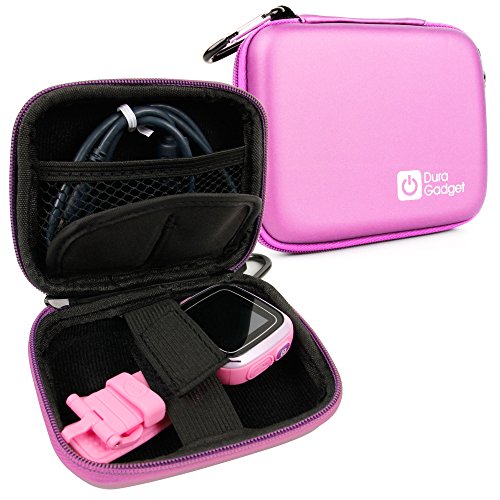 DURAGADGET Funda Rosa Compatible con Vtech Kidizoom Smartwatch/DX + Mini Mosquetón