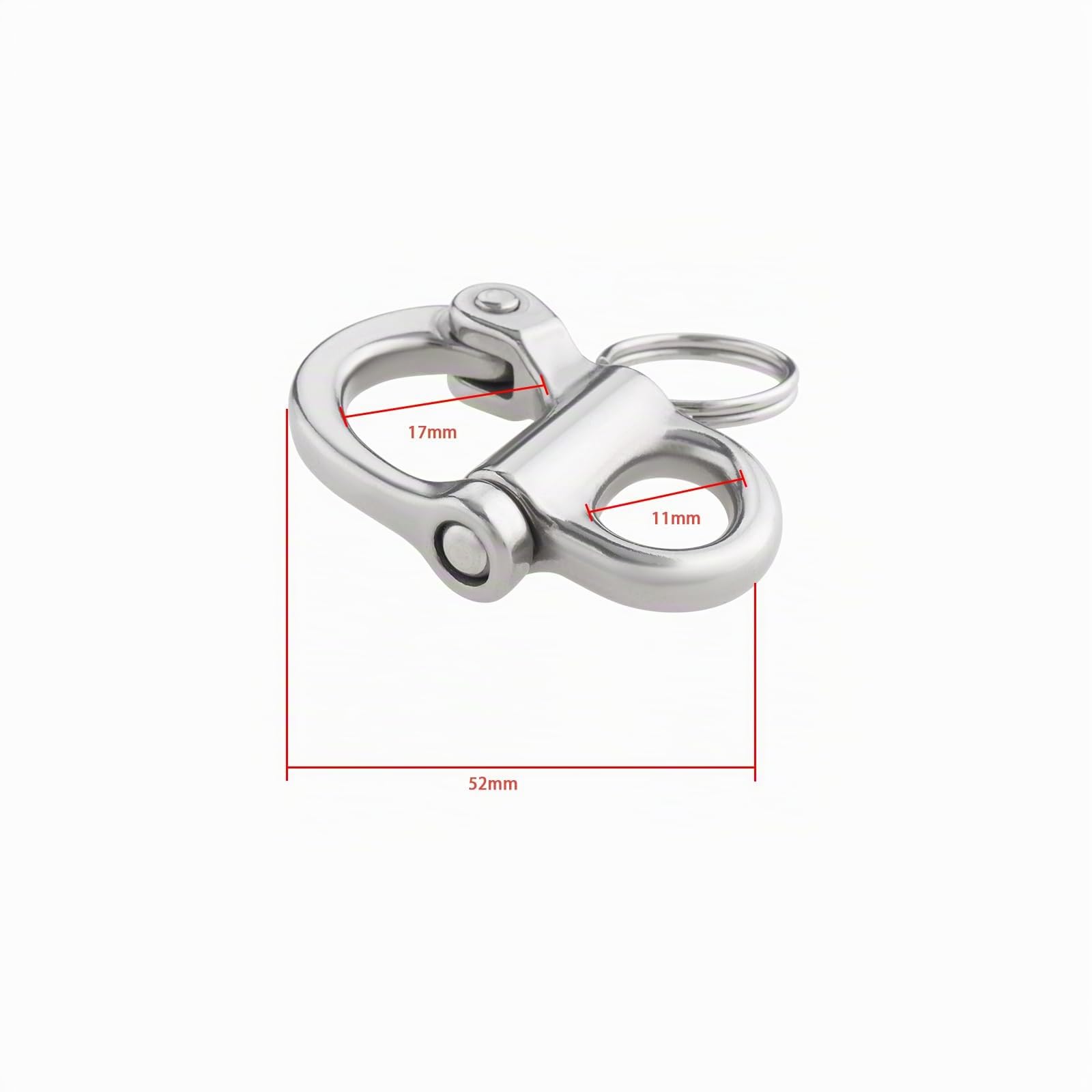 ECSiNG 2 Stück 52 mm Fester Schnappschäkel 316 Edelstahl Ösen Schnappschäkel Schnellverschlussschäkel für Marineboot LKW Van Caravan Anhänger