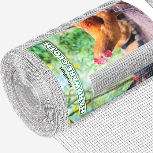 MeshFort Hardware Cloth 1/4 Inch 48 x 100 Ft 23-Gauge Hot-dip Galvanized After Welding Fence Wire Mesh Roll Chicken Rabbit Snake Cage Welding Fencing