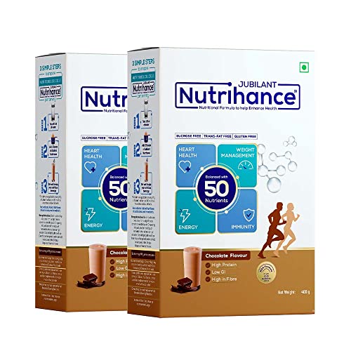 Image of Nutritional Drink in Chocolate Flavour, 50 Vital Nutrients | Promotes Heart Health, Immunity Building, Weight Management, Energy Booster (400 g (Pack of 2))