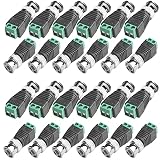 BNC Male Balun Connector 28 Pcs Coaxial Cat5 to BNC Male Connector and BNC to 2 Screw Camera Termina