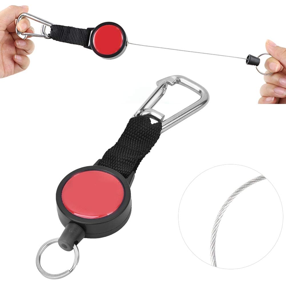 Alomejor Edelstahl Scuba Console Retractor Hochleistungsschlüsselring mit Schnellverschluss Tauchzubehör