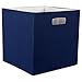 DII Hard Sided Collapsible Fabric Storage Container for Nursery, Offices, Home Organization, (13x13x13) - Solid Nautical Blue