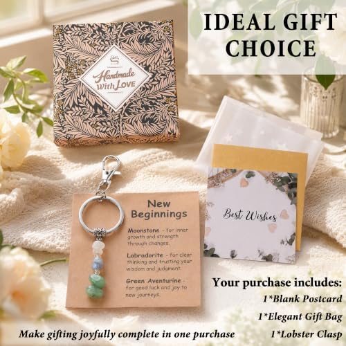 New Beginnings Gifts Nature Crystal Keychain, Valentines Coworker Leaving Gifts for Women, Cute Keychain as Goodbye, Retirement, Graduation, New Job, Divorce, Co worker Birthday Gifts for Girl - View 5
