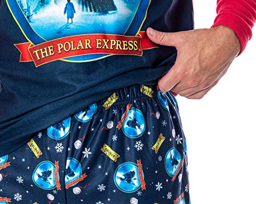 INTIMO The Polar Express Train Men's Raglan Shirt And Pants 2 Piece Sleep Lounge Pajama Set4