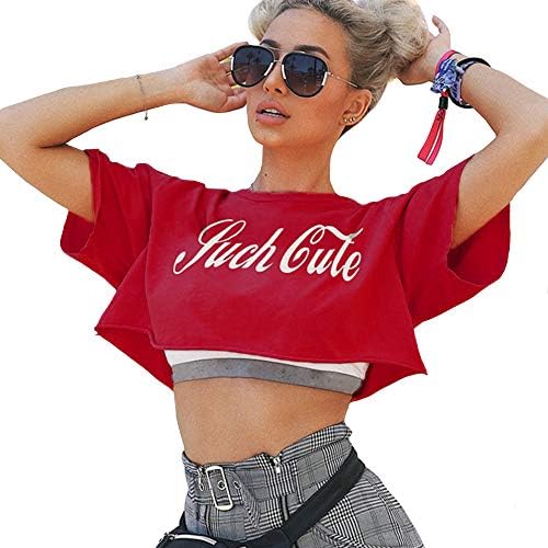 red crop top t shirt