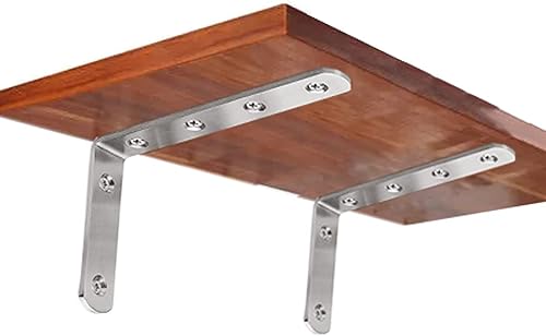 Miniatura 2 de Soporte L, soportes de acero inoxidable, soporte de esquina resistente de 5 x 3 pulgadas, soporte de esquina para estantes, mesas, aparadores,