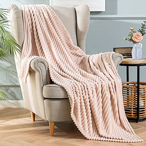 MIULEE Kuscheldecke Fleecedecke Flanell Decke Einfarbig Wohndecken Couchdecke Flauschig Überwurf Mikrofaser Tagesdecke Sofadecke Blanket Für Bett Sofa Schlafzimmer Büro 60x80Inch 150x200cm Lachsrosa