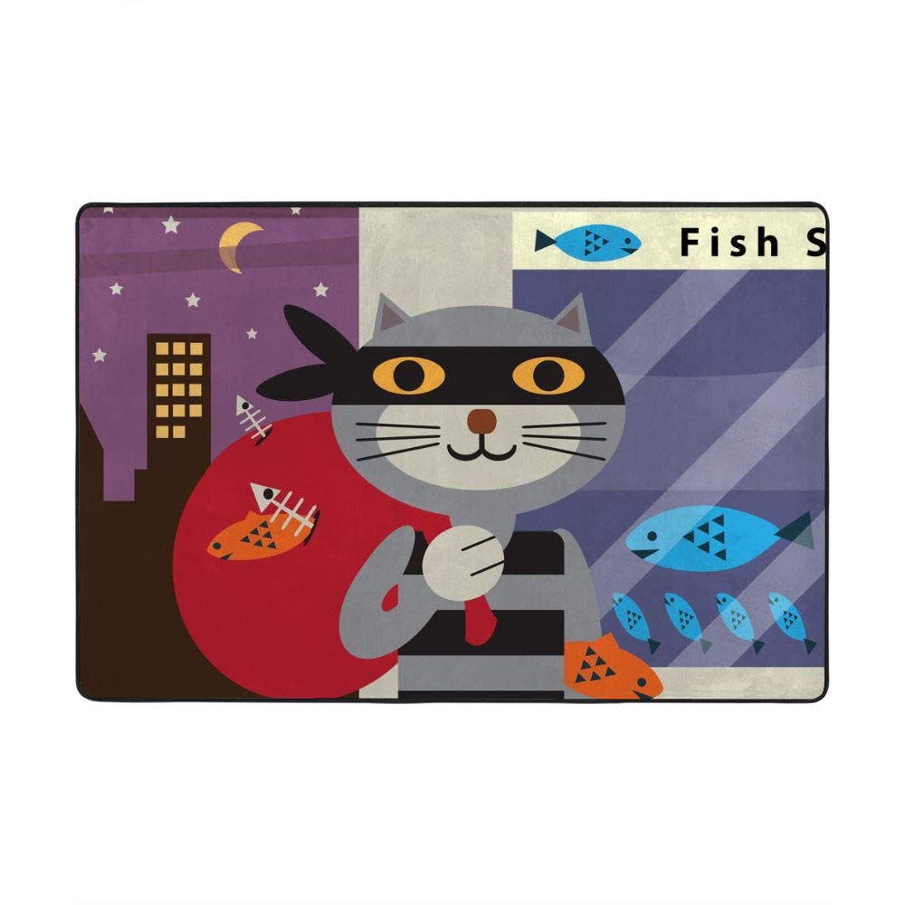 Tapis motif chat 120x160cm en polyester design moderne CHEHONG salon
