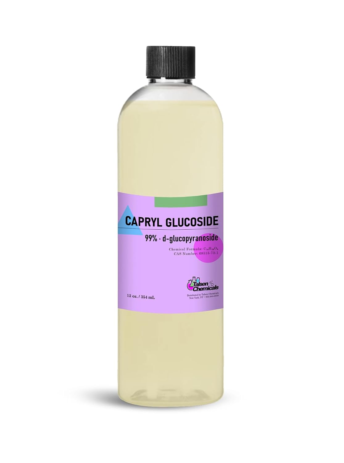 Capryl Glucoside Liquid Surfactant (12 Oz / 354 mL) Capryl Glucoside Cosmetic Grade Gentle Cleansing Agent, Mild Non-Ionic Plant-Derived Surfactant for Personal Care, Skincare & Hair Care