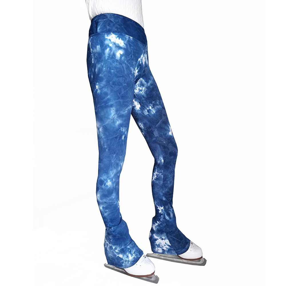 LIUHUO Fashion Tie Dye Women's Skating Pants Four Color Competition Training Wear Blue