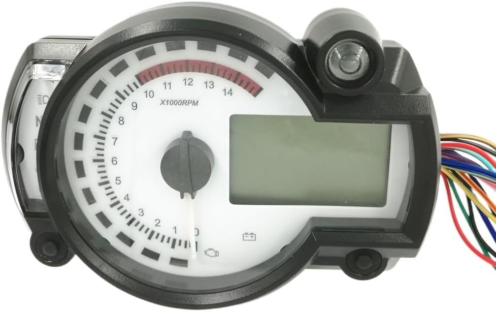 Motorcycle Odometer Gauge Universal Motorcycle Meter Multifunction Digita Tachometer Odometer 15000rpm Adjustable MAX 299KM/H