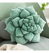 Gerlisay 3D Large Succulentus Pillow 13.8'' Cute Flower Pillow Plant Shaped Cactus Decor Green Un...