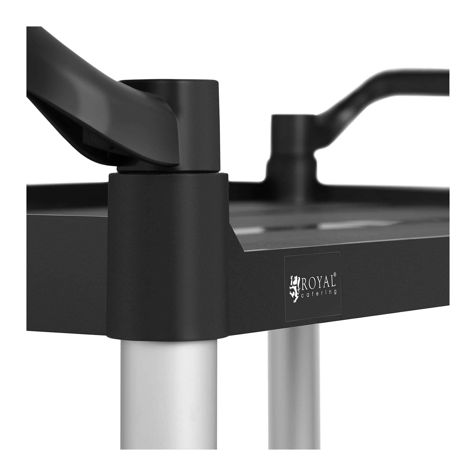 Royal Catering Carrello Portavivande Professionale Da Cucina In Plastica Carrello Di Servizio Ristorante RC-PSTB3800 (3 ripiani, 63 x 40 cm, 90 kg, Nero)