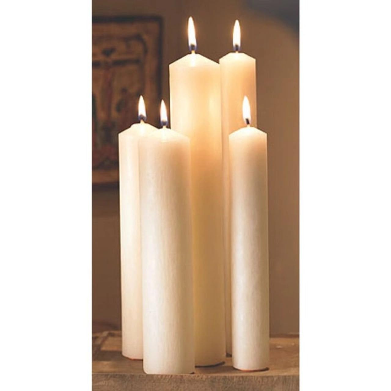 Trinity Church Supply Baptism Candle Boy with Dove Unscented and Smokeless Paraffin Wax Candles for Seasonal Celebration, 1-1/2 Dia. x 9-3/4 Height, Pack of 4