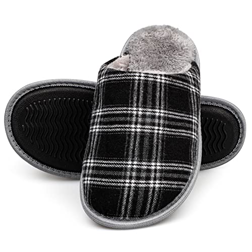 riemot Womens Mens Memory Foam Slippers, Warm Fluffy House Shoes & Cushioned Home Shoe Without Fur, Comfortable Anti Slip Indoor Bedroom Travel Slipper2