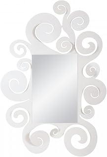 ARTI E MESTIERI Specchio da parete grande in metallo Temple Bianco