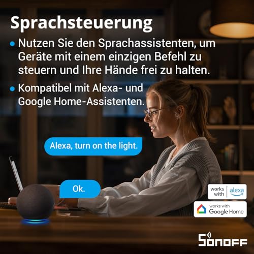 SONOFF ZBMINIR2 Zigbee Smart Schalter, Zigbee 3.0 Lictschalter, Zigbee Smart Switch Funktioniert mit Alexa & Google Home, Zigbee Hub Erforderlich, Neutralleitung Erforderlich