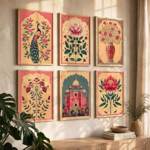 Image of kotart Traditional Indian Pichwai Wall Art Paintings with Frame for Home Decor - Framed Wall Painting for Living Room Bedroom Office Room Decor - Painting for Wall Decoration - (10x13 inch, F)