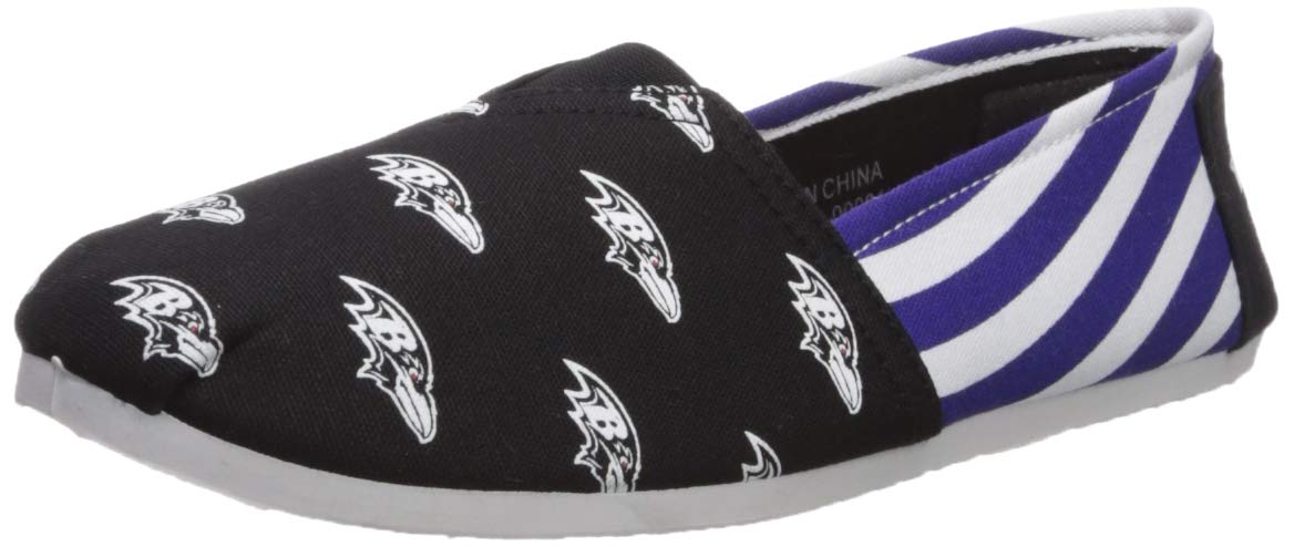 FOCO Women's NFL Team Logo Ladies Fashion Slip On Canvas Shoes