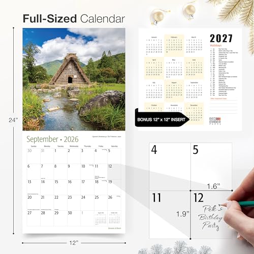 Image of RED EMBER Streams & Rivers 2026 Wall Calendar 12 Month | 12 inch x 24 inch Open | Thick & Sturdy Paper | Giftable | Nature Calendar 2026