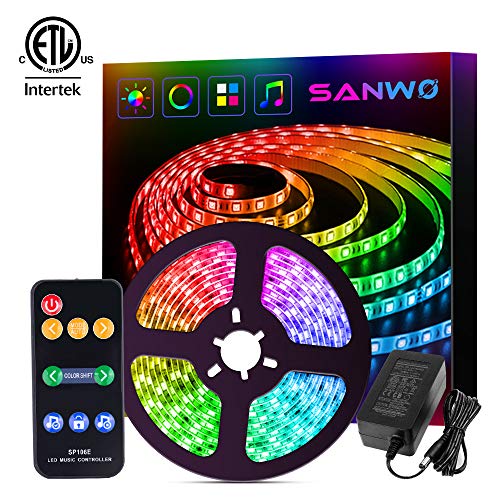 Dream Color LED Strip Lights Sync to Music, 16.4ft RGB 5050SMD Waterproof Flexible