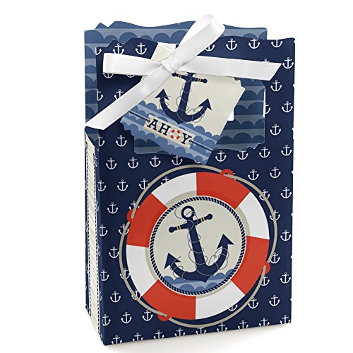 Ahoy - Nautical - Baby Shower Or Birthday Party Favor Boxes - Set Of 12 #TOP9