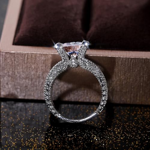 White Gold Plated Cubic Zirconia Inlaid Fashion Luxurious Shining Engagement Rings Wedding Bridal Band Promise Rings Evening Parties Anniversary Valentine's Day Gifts Eternity Bands for Women2