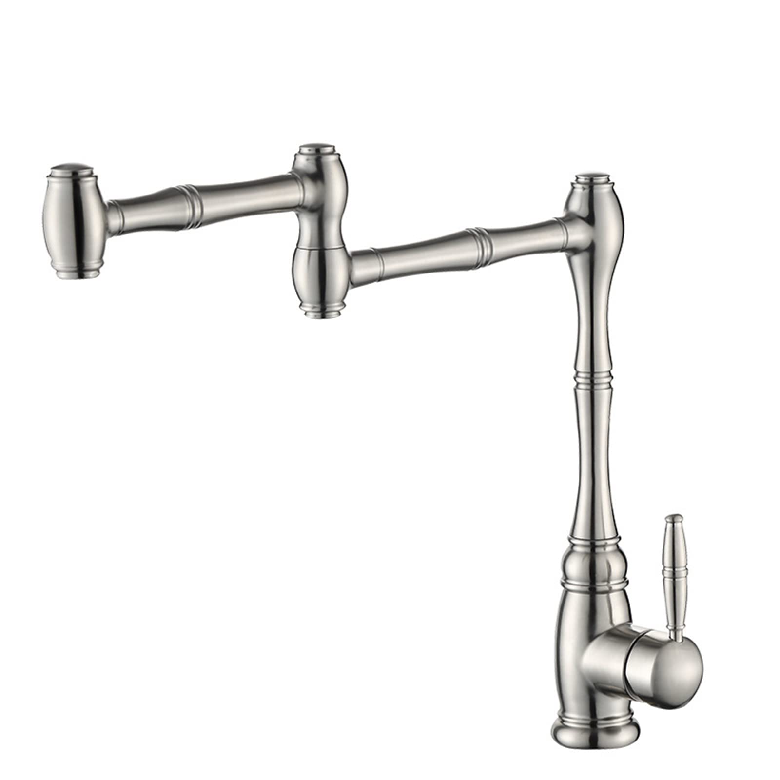 Robinets d'évier de Cuisine Eau Chaude et Froide avec Bras Pliable Inox