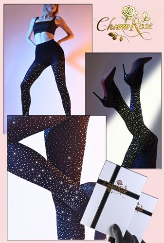 CharnmRose 120D Opaque Women's Sparkly Tights for Women Soft High Waist Stockings2
