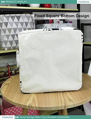 Fankang Square Nursery Hamper Storage Bins Canvas Laundry Basket Foldable With Waterproof Pe Coating Large Storage Baskets Gift Baskets For Children, Office, Bedroom, Clothes,Toys (Square Cows) #TOP5
