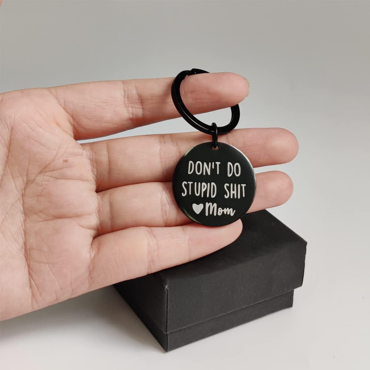 Funny Keychain Gift for Teenager from Mom, Don't Do Stupid Shit Keychain, Gift for Son Daughter Kids, Go to College Presents