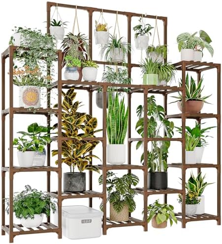 Plant Stand Indoor Outdoor 63" Tall Plant Shelf for Plants 14-Tie...