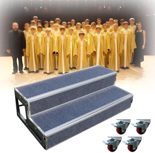 Heavy-Duty Portable Choral Risers - Easy-to-Assemble Music Stairs for Concerts, Events, & Speaking Engagements - Sturdy, Lightweight, Adjustable Height